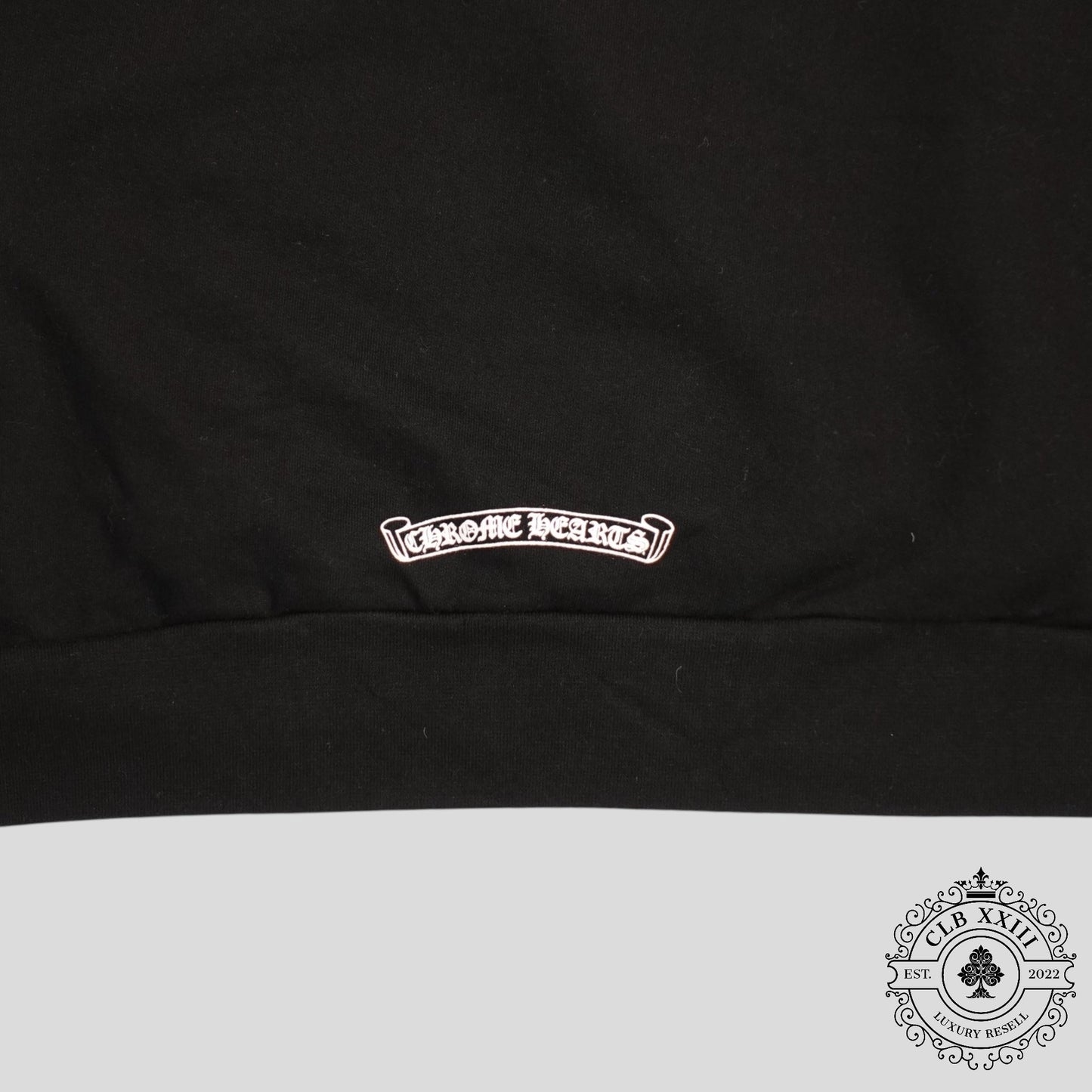CHROME HEARTS NECK LOGO CREWNECK SWEATSHIRT - BLACK