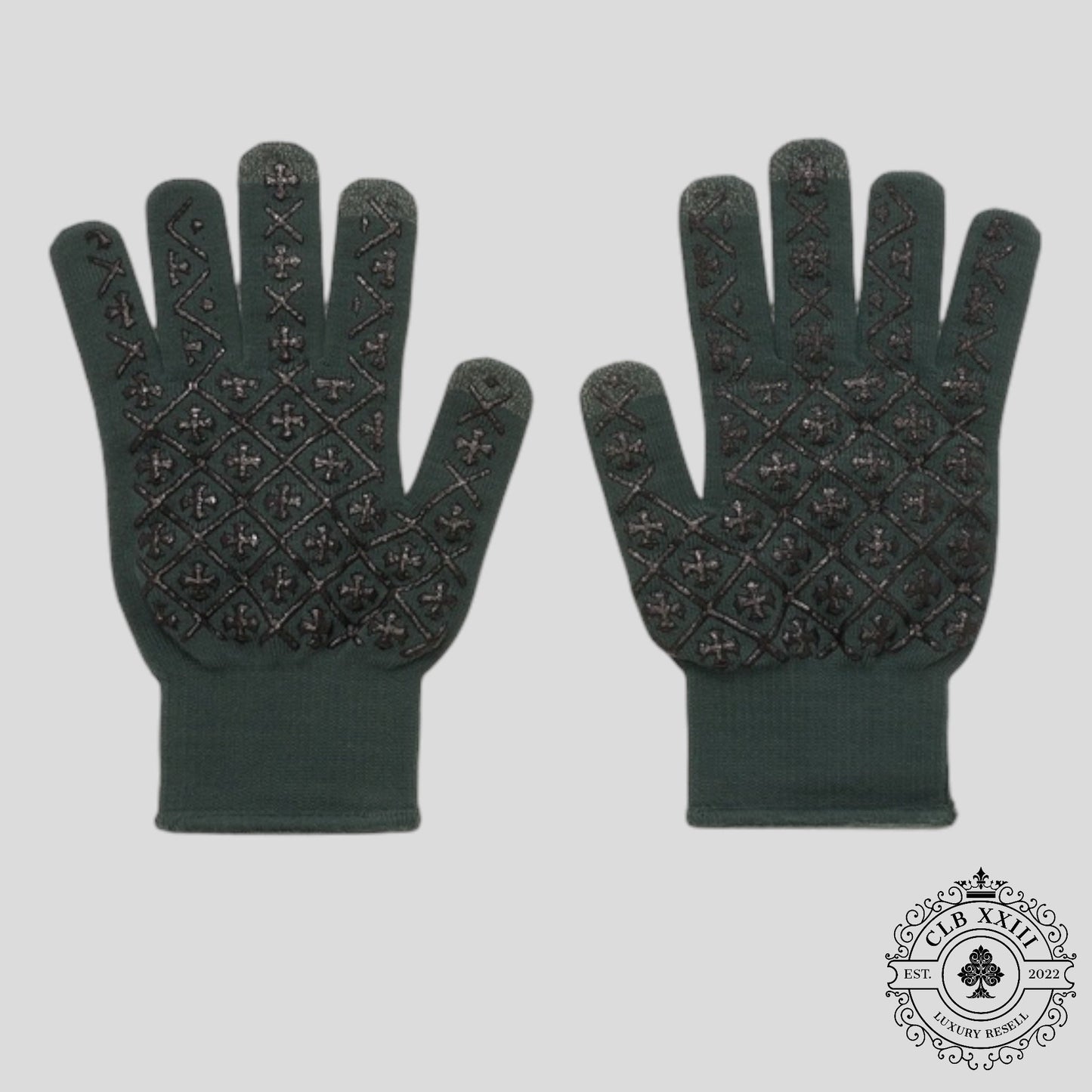 Chrome Hearts Work Gloves in Midnight Green