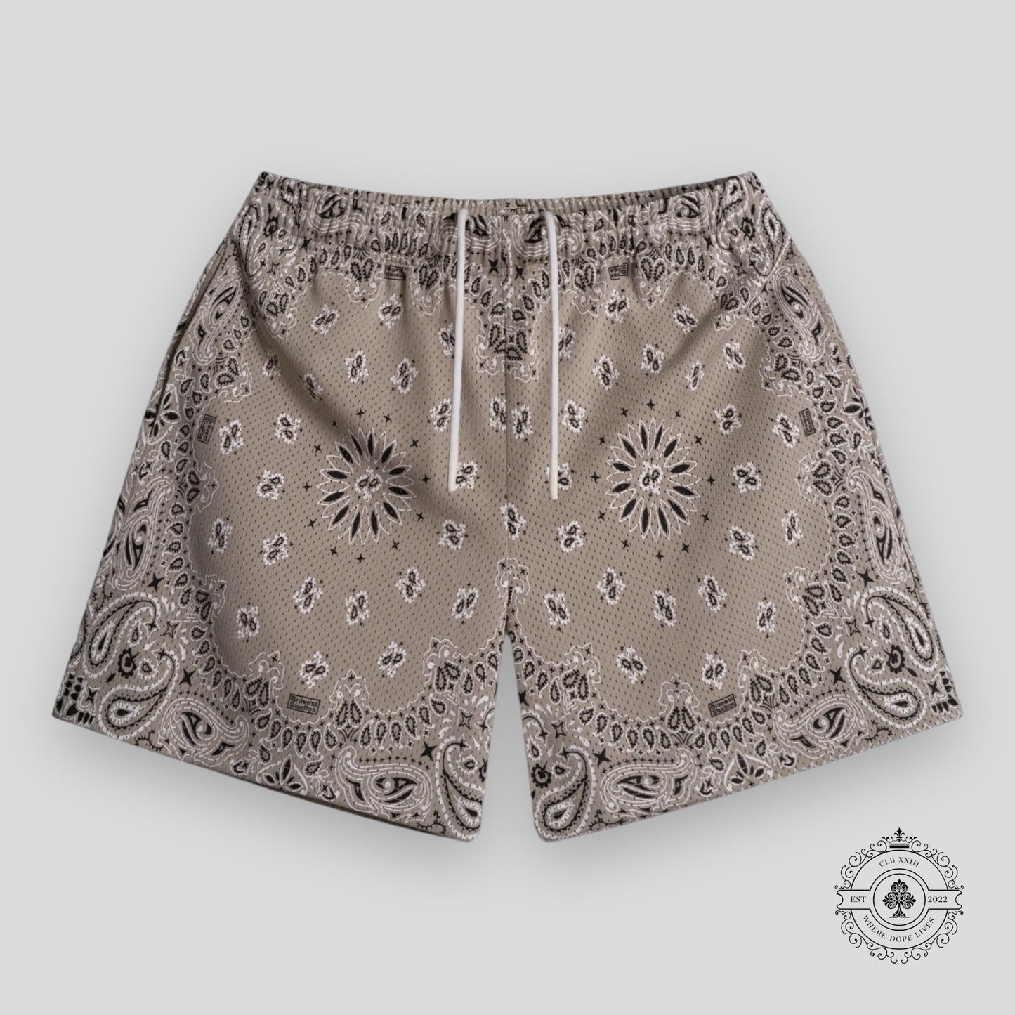 Bravest Studios Paisley Two-Tone Khaki Shorts