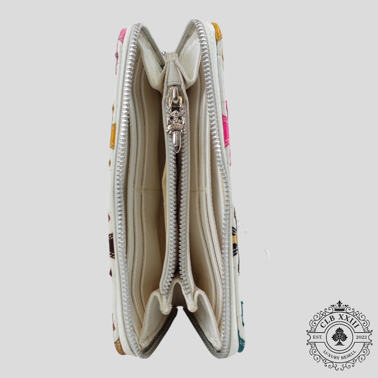 Chrome Hearts Cross Patch Wallet in White/Multicolor