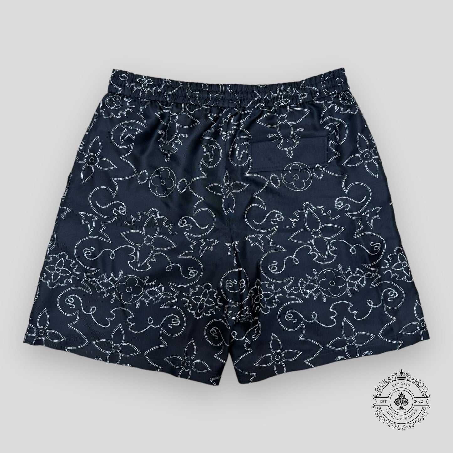 Louis Vuitton Arabesque Printed Silk Shorts in Black/White