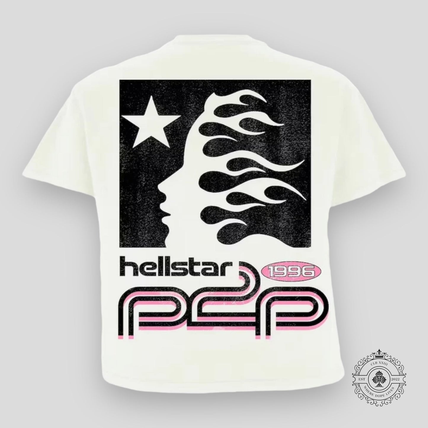 Hellstar Sport Logo T-Shirt in White/Pink