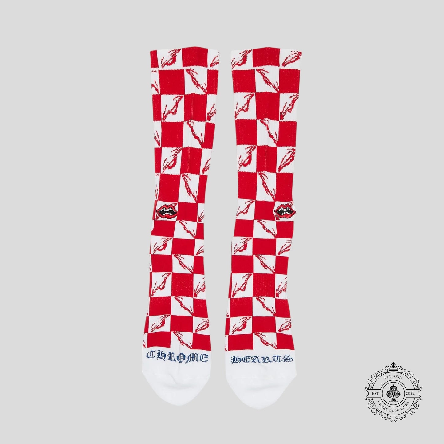 Chrome Hearts 99 Eyes Socks in Red