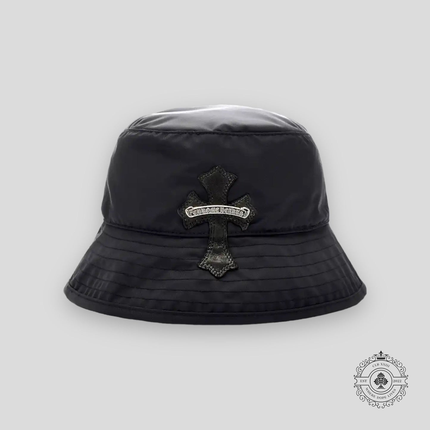 Chrome Hearts Cross Patch Chum Bucket Hat in Black