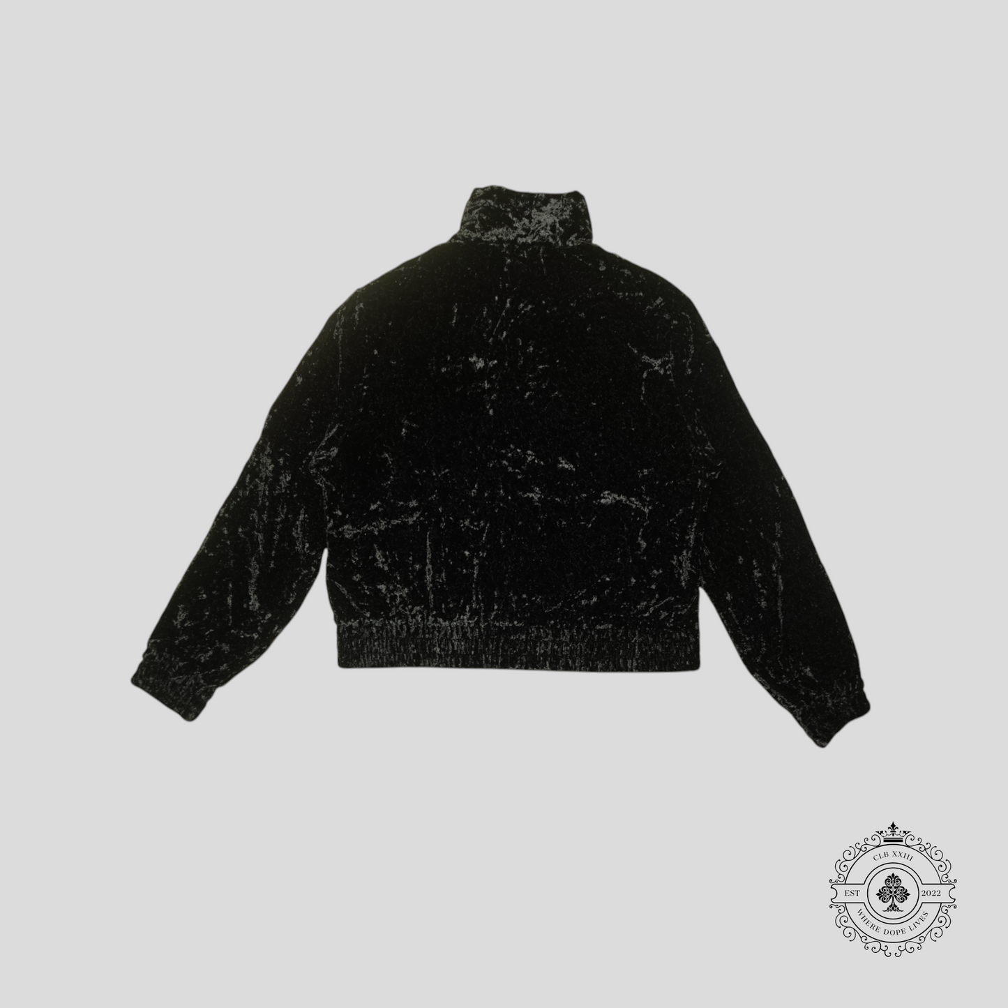 Amiri Crushed Velvet Track Jacket in Black