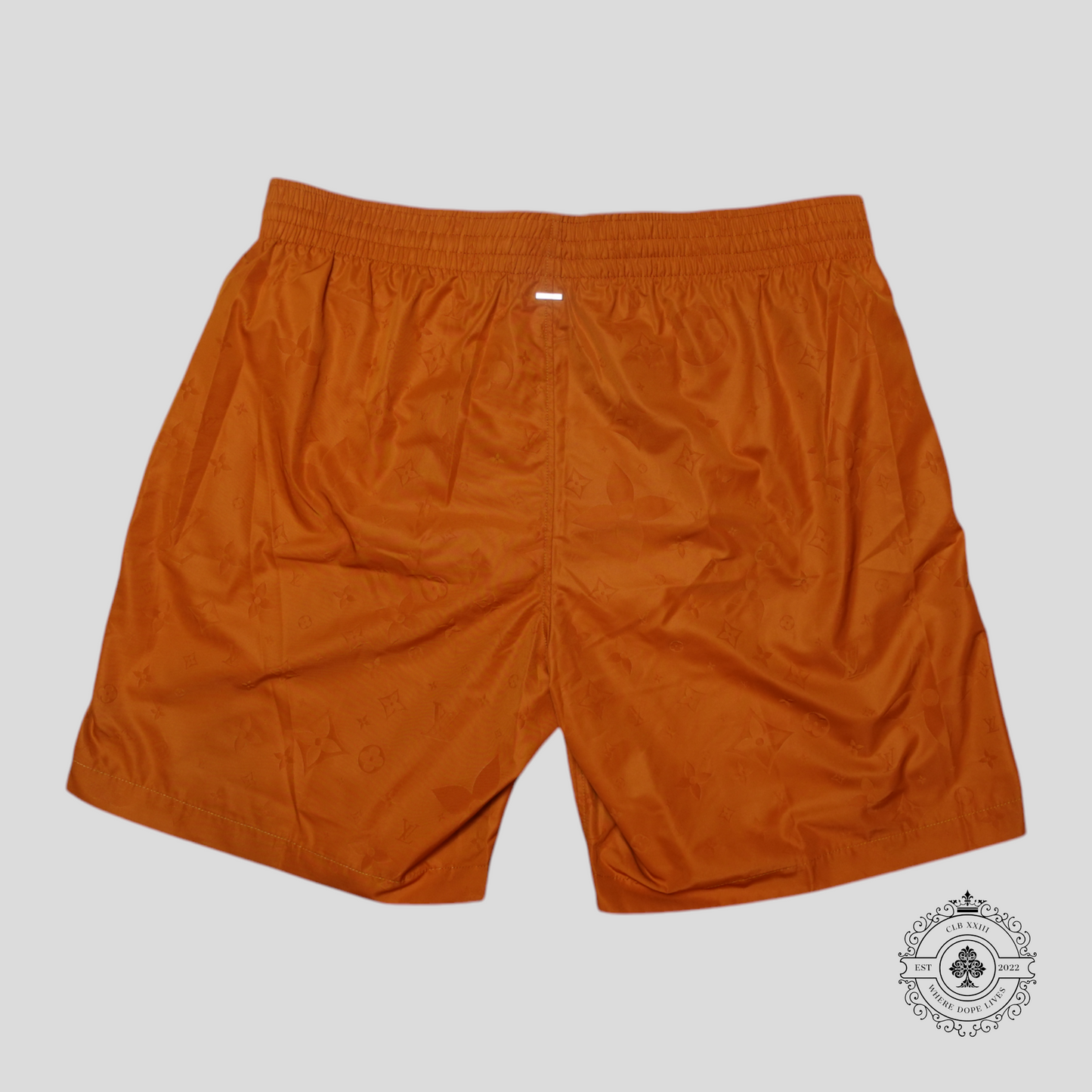Louis Vuitton LVSE Signature Swim Board Shorts in Burnt Orange