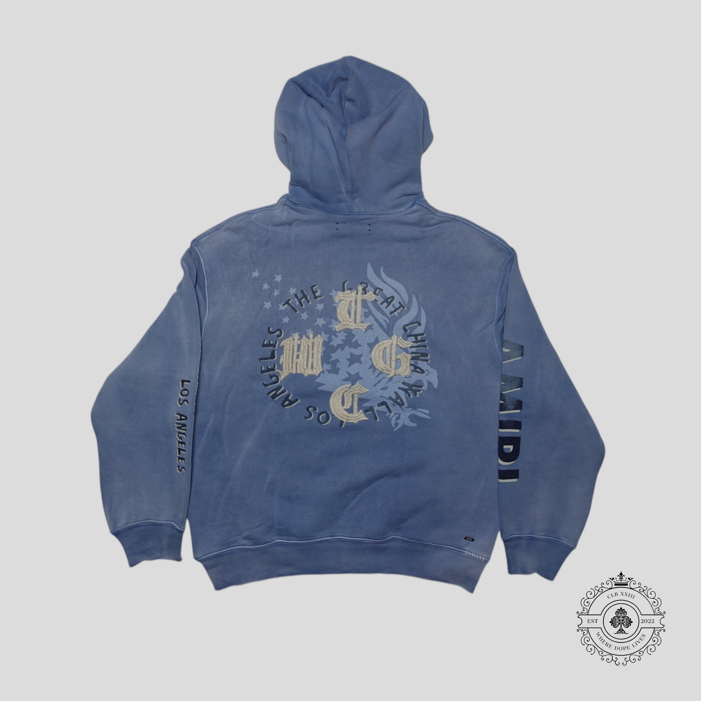 Amiri The Great China Wall Hoodie in Blue