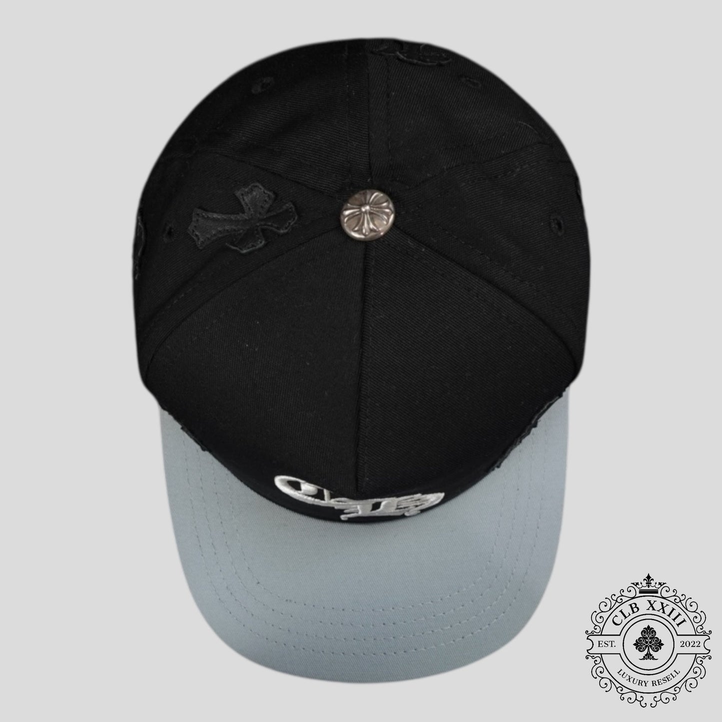 Chrome Hearts Cross Patch Hat in Black/Grey