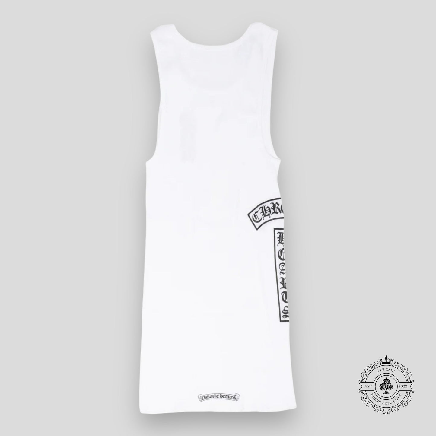 Chrome Hearts Vertical Logo Tank Top in White