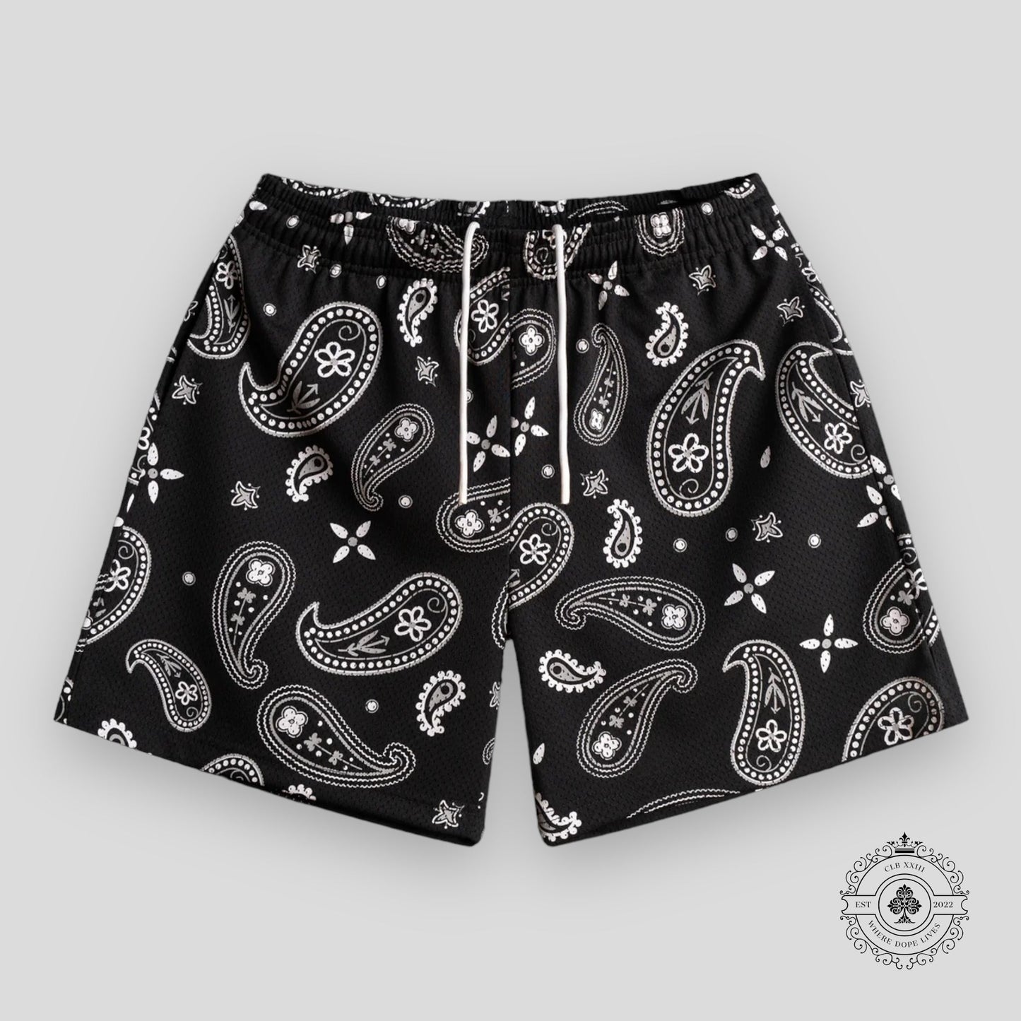 Bravest Studios Black Paisley V3 Shorts