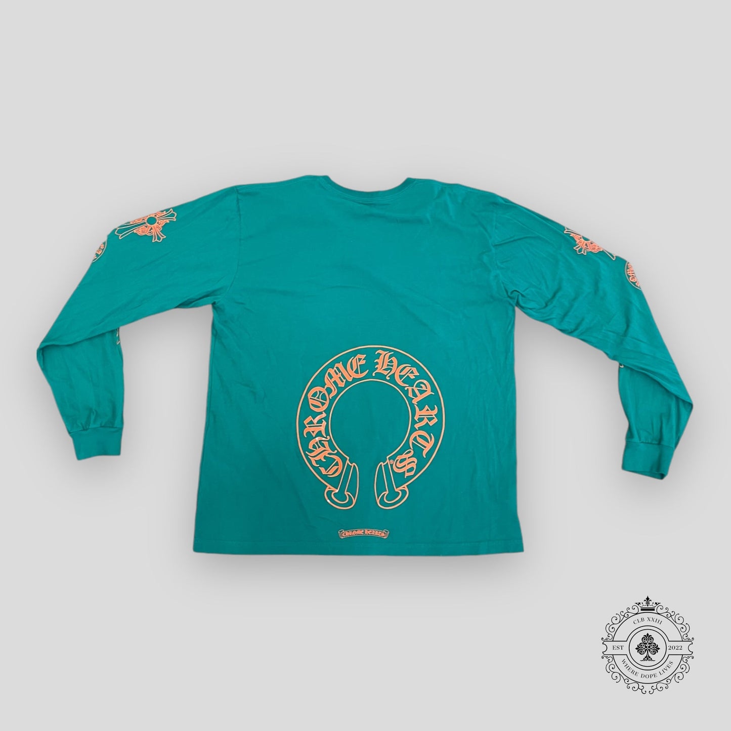 Chrome Hearts Horseshoe Logo LS Tee - Green/Orange