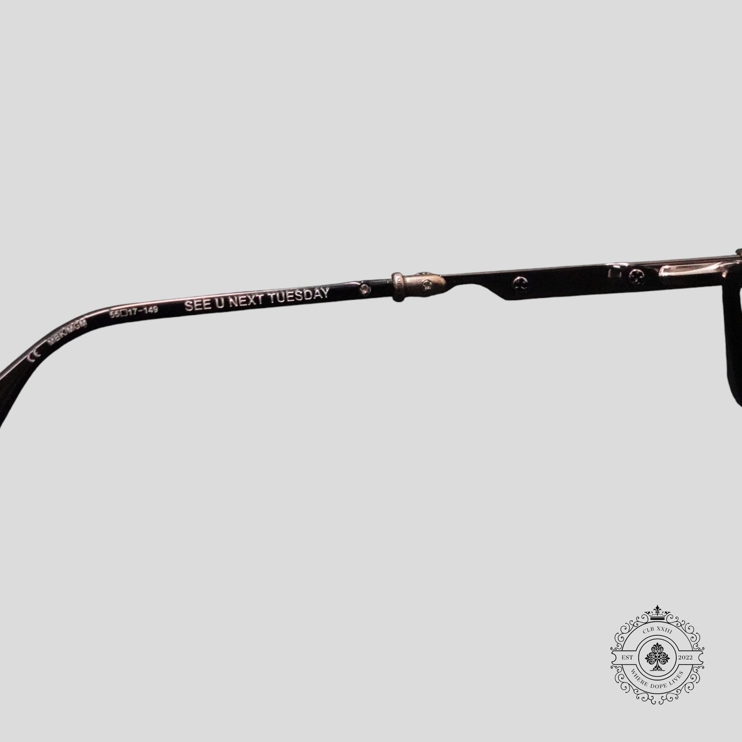 Chrome Hearts See U Next Tuesday Glasses in Black/Silver