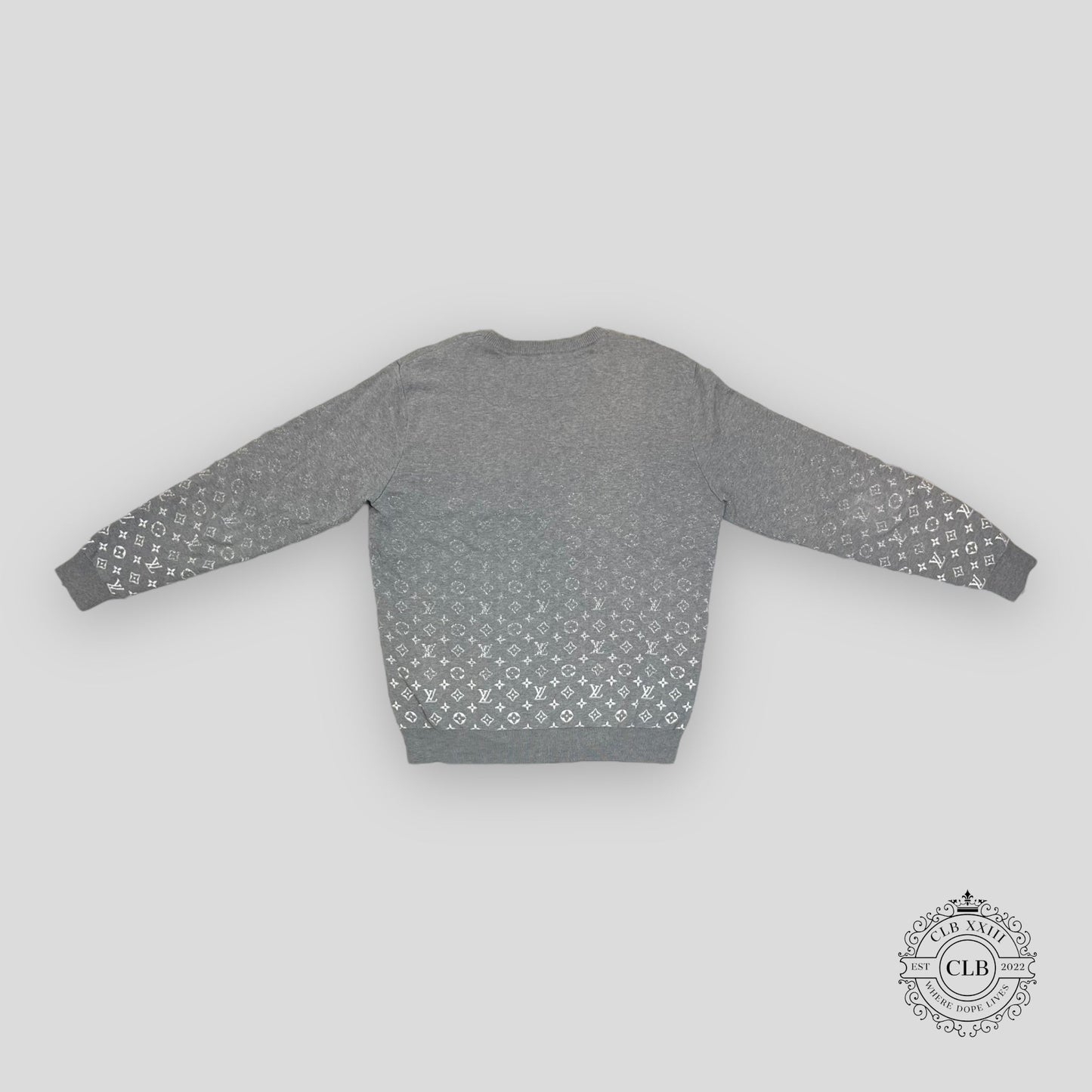 LOUIS VUITTON MONOGRAM DEGRADE LS KNITWEAR - GREY