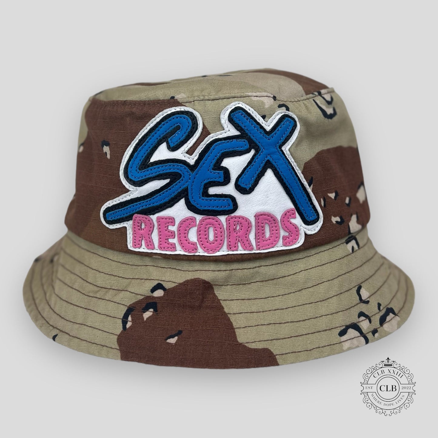 Chrome Hearts Sex Records Patch Bucket Hat in Desert Tan