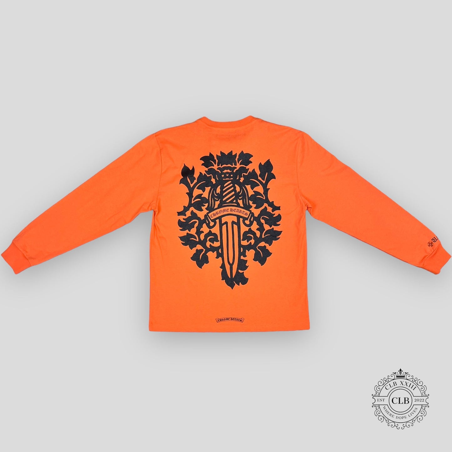 CHROME HEARTS VINE DAGGER LONG SLEEVE T-SHIRT - ORANGE