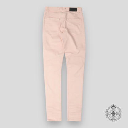 Amiri MX1 Distressed Patch Jeans in Pink