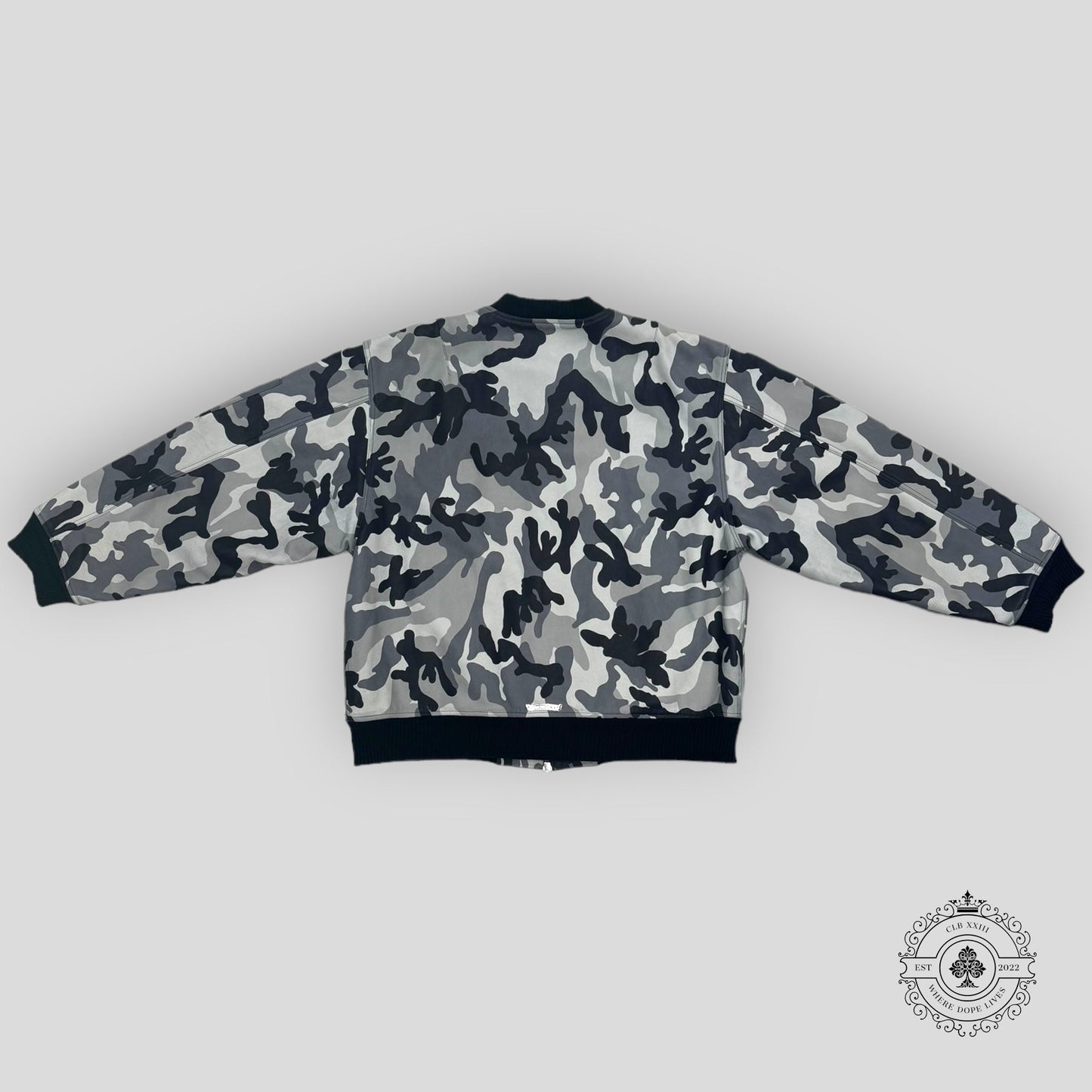 Chrome Hearts Camouflage Baseball Leather Jacket