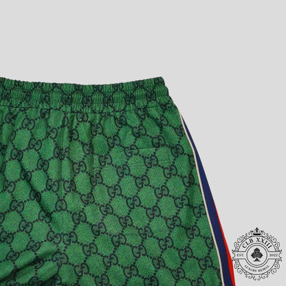 Gucci GG Jacquard Track Pants in Green/Navy Blue
