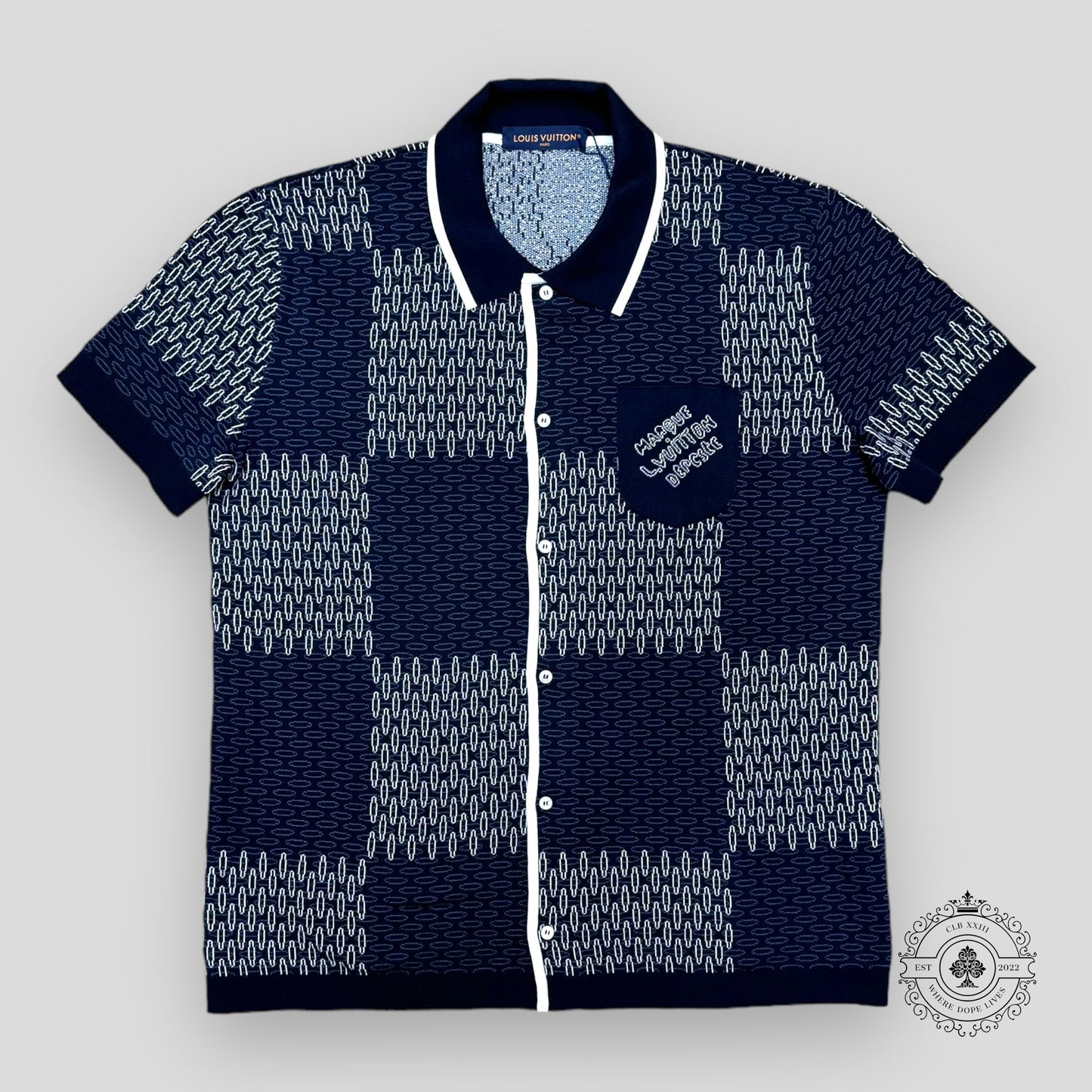 Louis Vuitton Damier Jacquard Quilted Cotton Button Up Shirt
