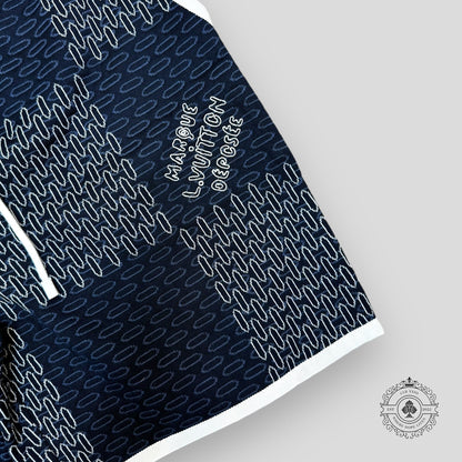 Louis Vuitton Tennis Damier Quilted Cotton Shorts in Navy Blue