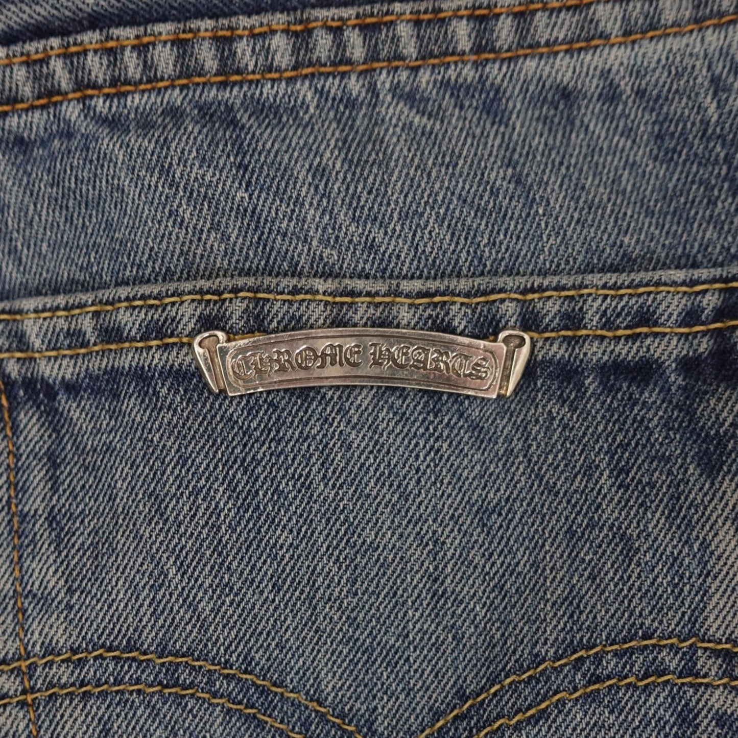 Chrome Hearts Leather Cross Patch Jeans