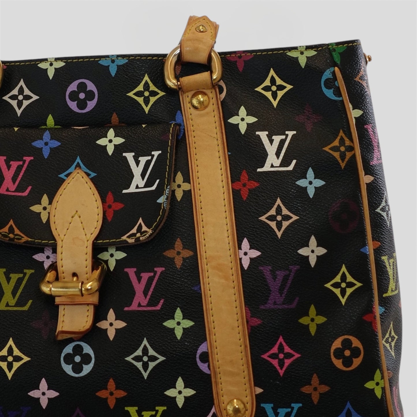 Louis Vuitton x Takashi Murakami Aurelia MM Monogram Purse in Black