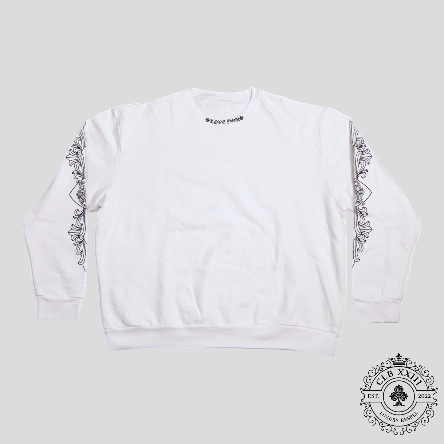 Chrome Hearts Love You Crewneck in White