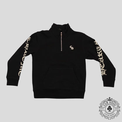 Chrome Hearts CH Embroidered Quarter Zip in Black