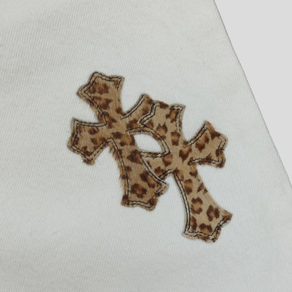Chrome Hearts Levis Cross Patch Jeans in White / Leopard