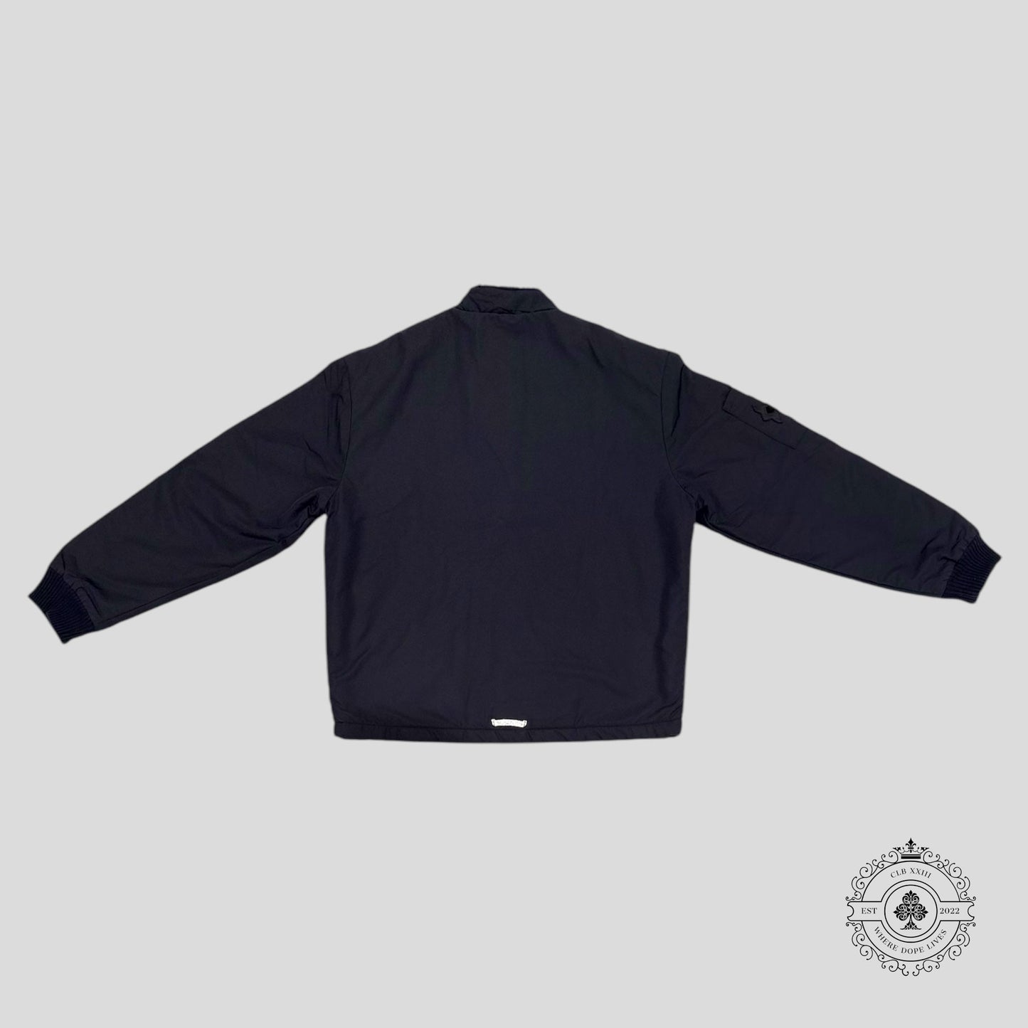 Chrome Hearts Faux Fur Lined Cemetery Patch Racing Jacket