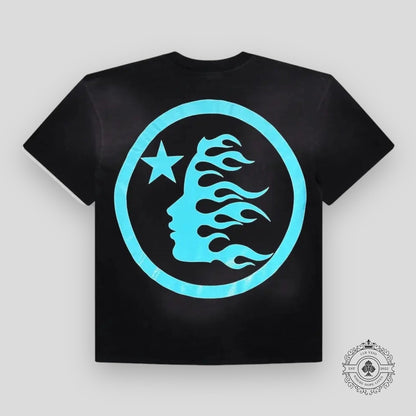 Hellstar Sport Logo Gel T-shirt in Black / Aqua