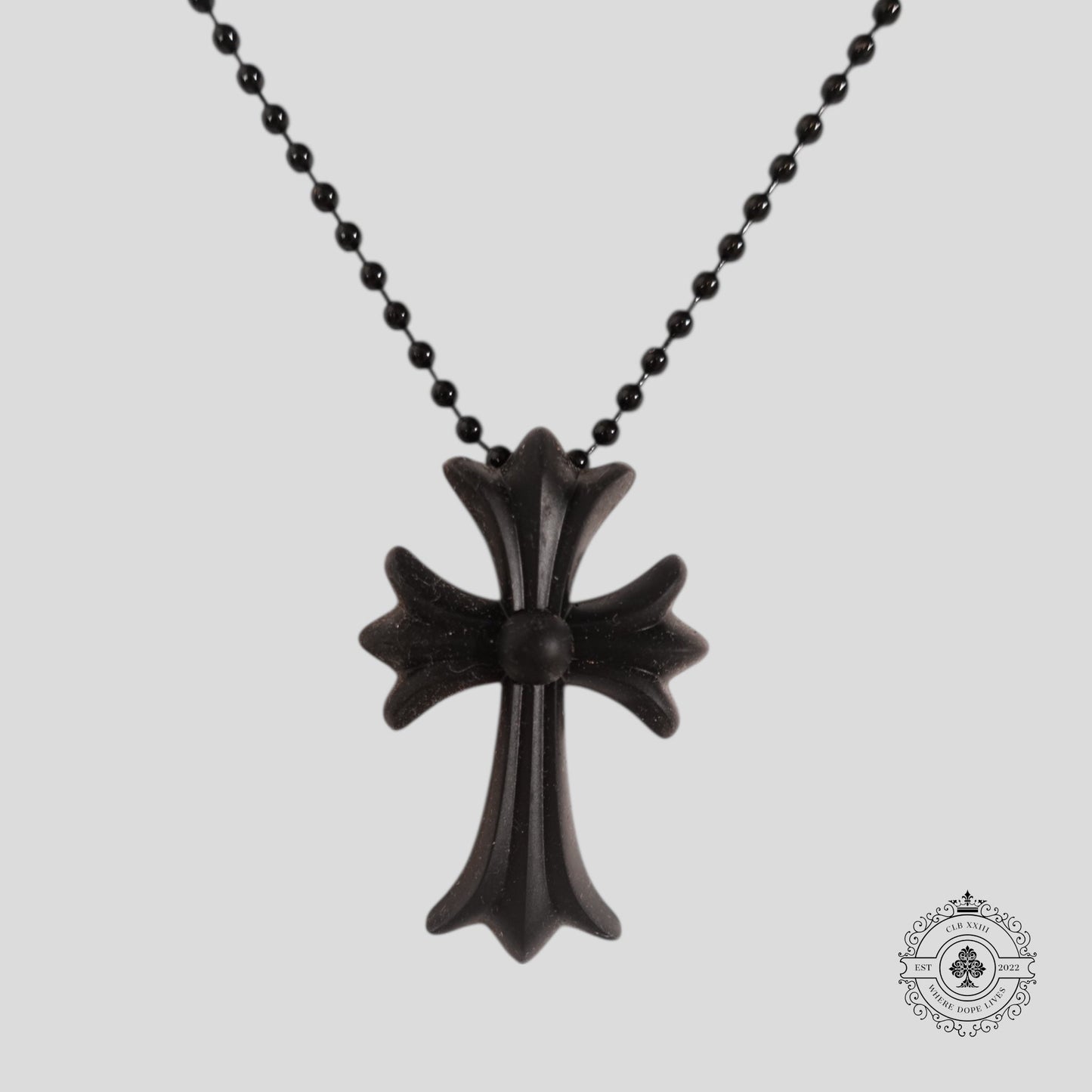 Chrome Hearts Silicone Cross Necklace in Black