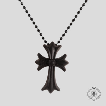 Chrome Hearts Silicone Cross Necklace in Black