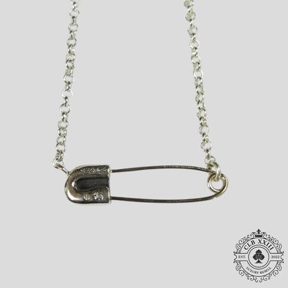 Chrome Hearts Diamond Paper Clip Necklace in Silver