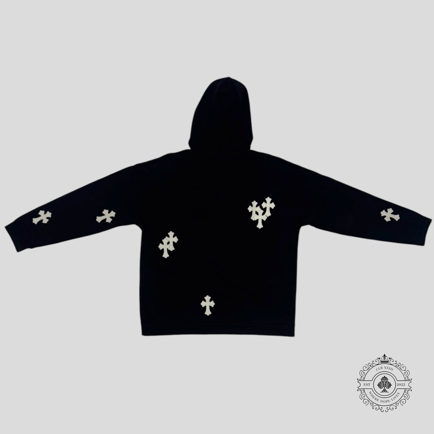 Chrome Hearts Cross Patch Hoodie in Black / White