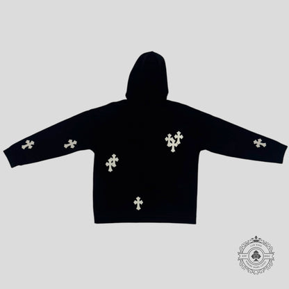 Chrome Hearts Cross Patch Hoodie in Black / White