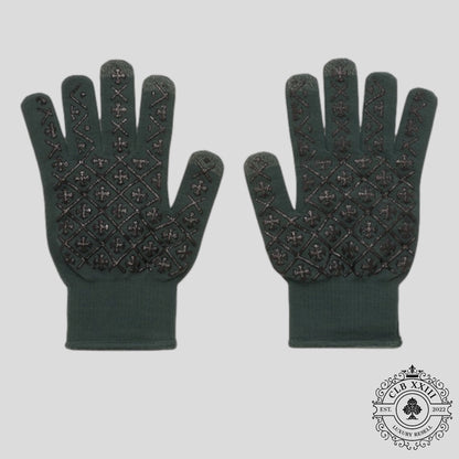 Chrome Hearts Work Gloves in Midnight Green
