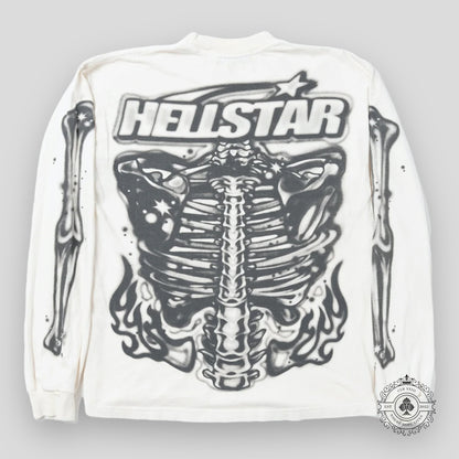 Hellstar Airbrushed Bones Longsleeve in White