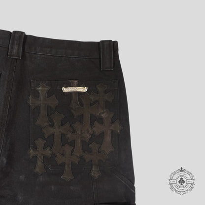 Chrome Hearts Cross Patch Carpenter Shorts in Black