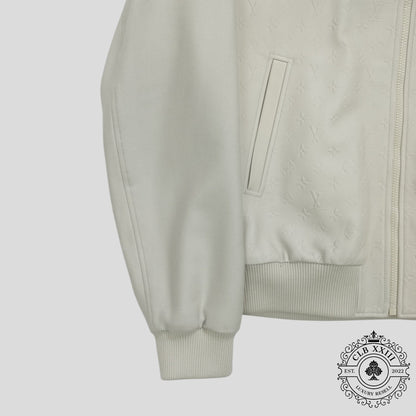 Louis Vuitton LVSE Debossed Monogram Mix Leather Jacket in White