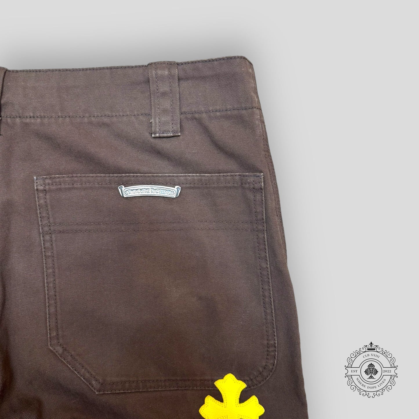Chrome Hearts Yellow Cross Patch Carpenter Pants