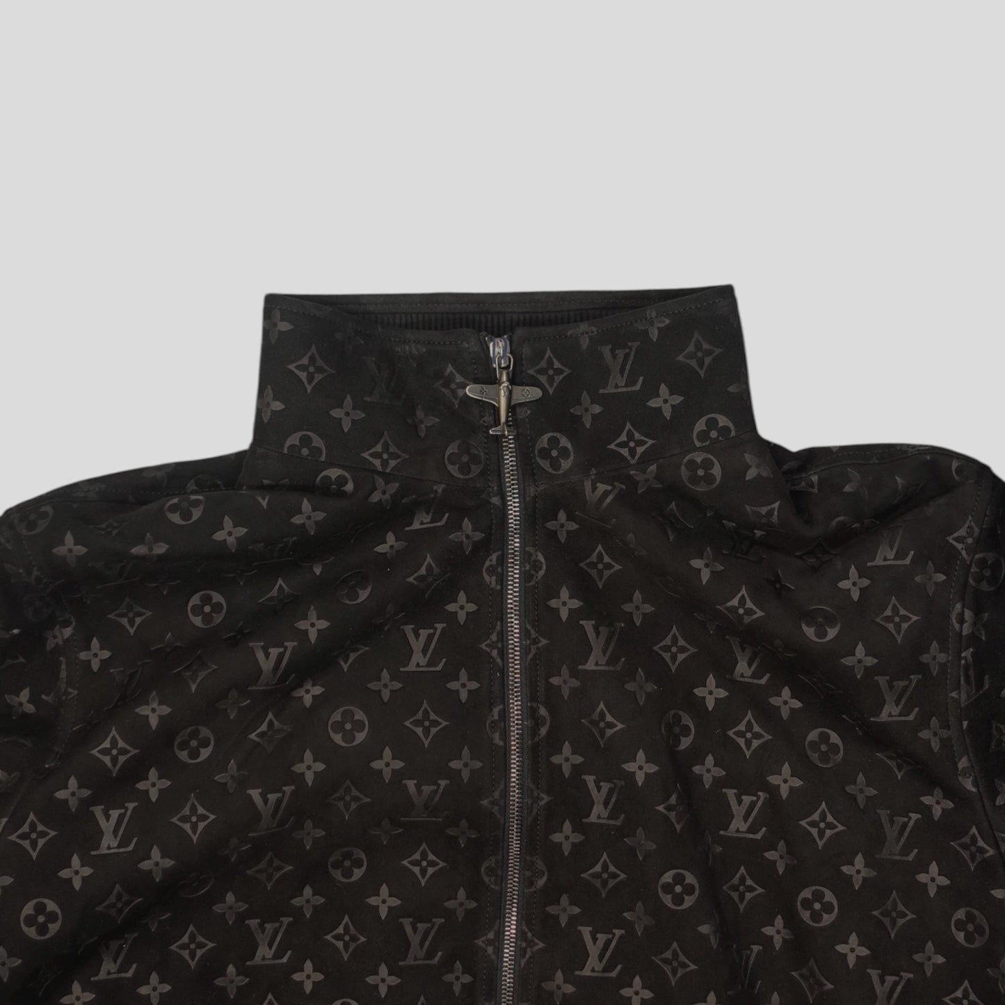Louis Vuitton Monogram Embossed Tracksuit Jacket in Black