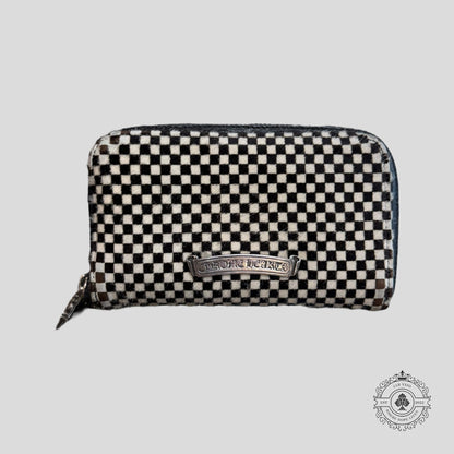 Chrome Hearts Checkered Zip Up Wallet