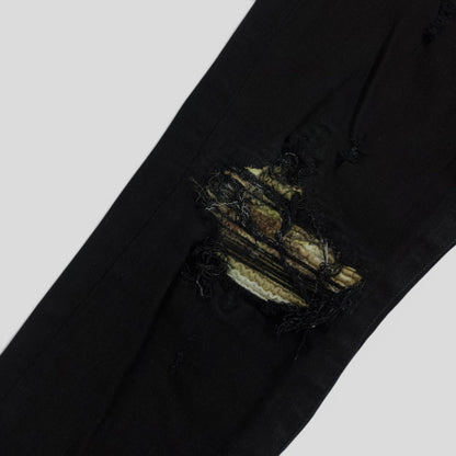 Amiri MX1 Aloha Patch Jeans in Black