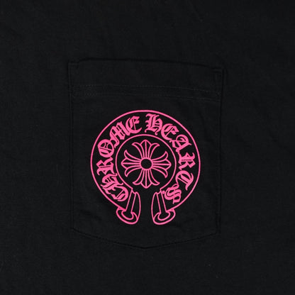 Chrome Hearts Horseshoe Logo Tee in Black/Pink