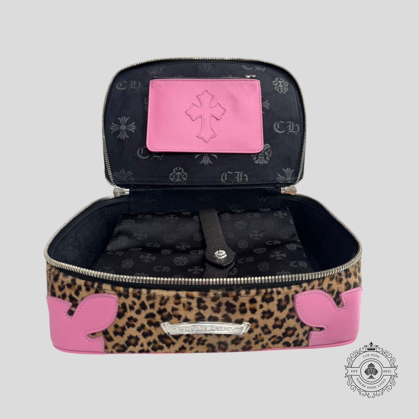 Chrome Hearts Jewelry Case in Leopard / Pink
