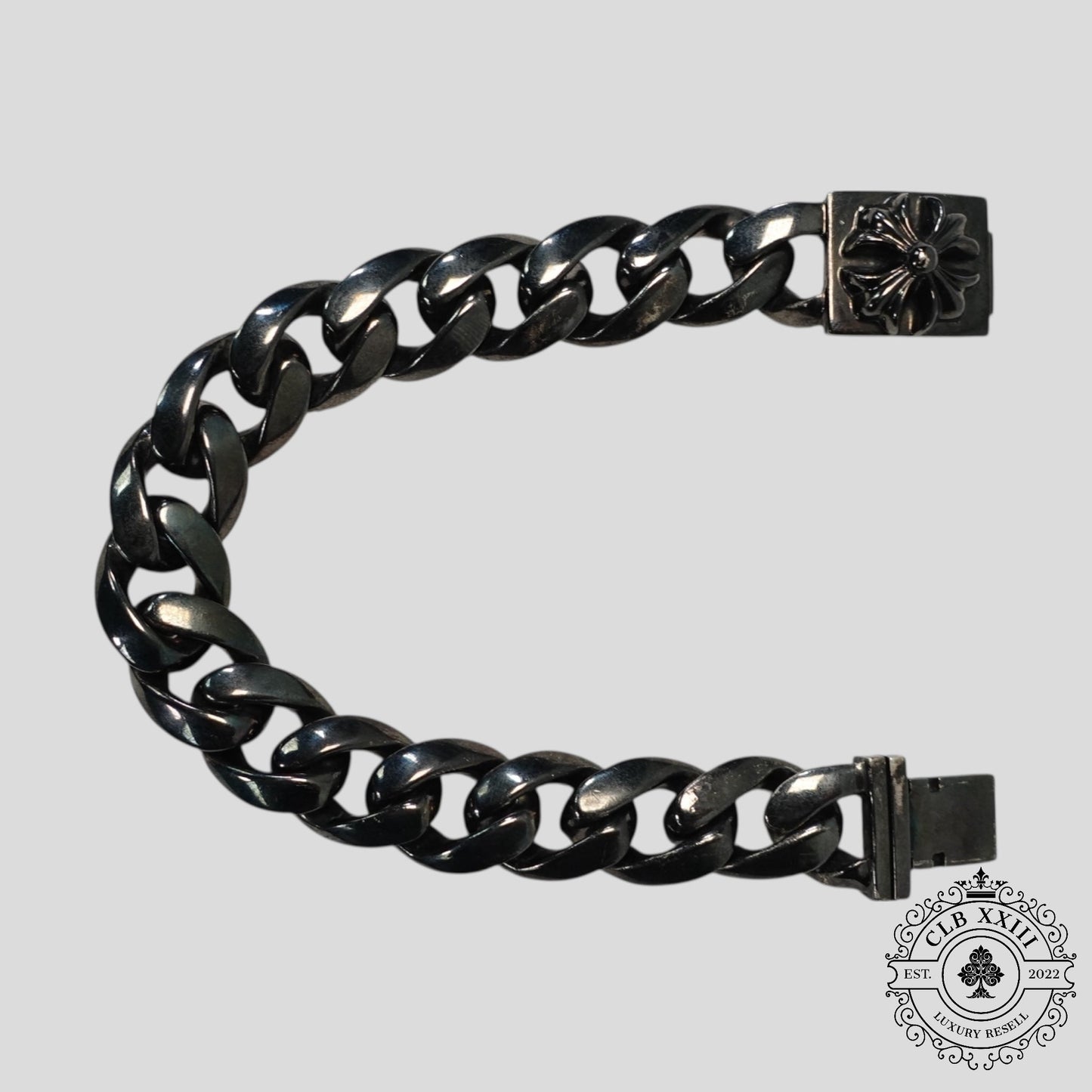 Chrome Hearts Cuban Bracelet in Oxidized Silver