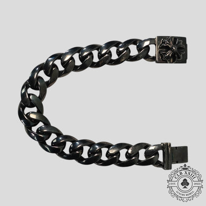 Chrome Hearts Cuban Bracelet in Oxidized Silver