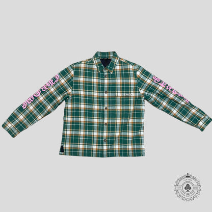 Chrome Hearts Padded Flannel in Green/Pink