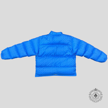 Chrome Heart Plus Pattern Puffer Jacket in Blue